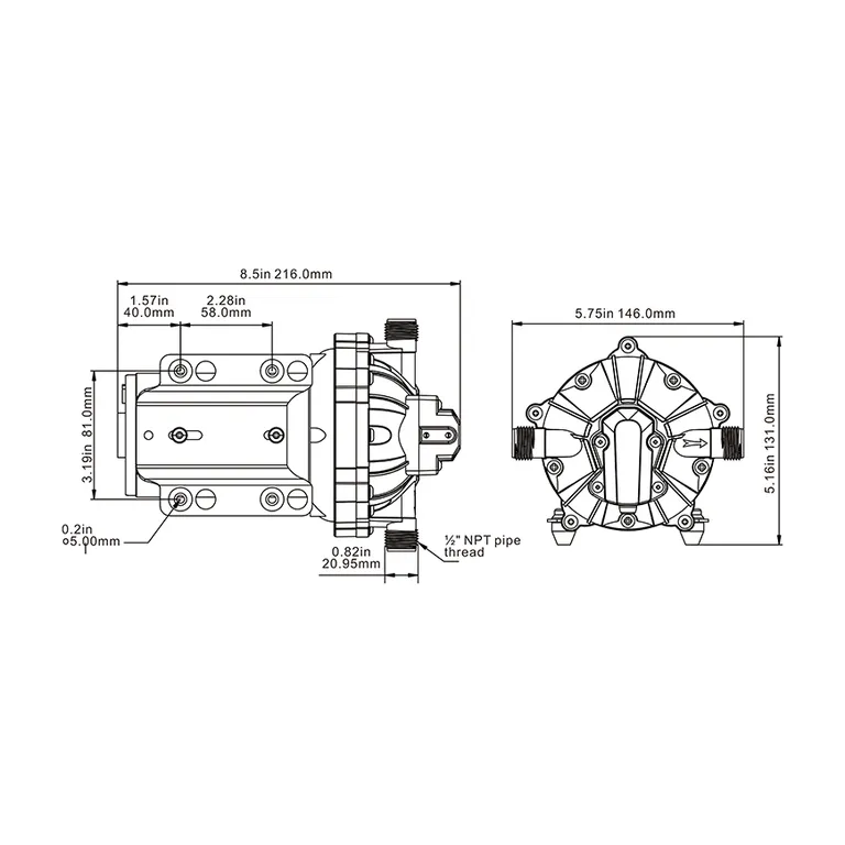 Seaflo 18,9LPM spylepumpesett (12V)