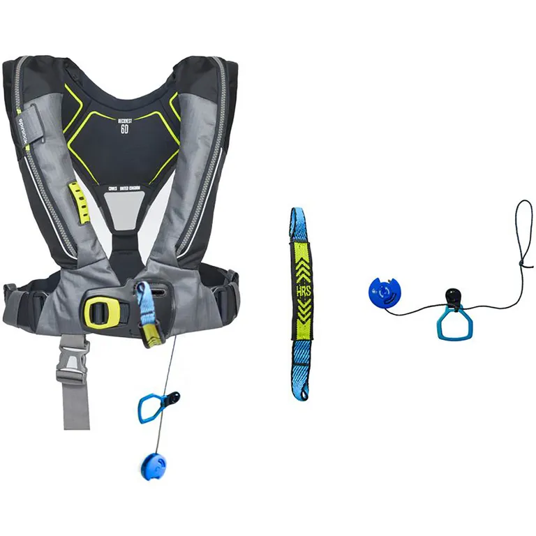 Spinlock Deckvest 6D 170N automatisk oppblåsbar redningsvest med HRS (sort)