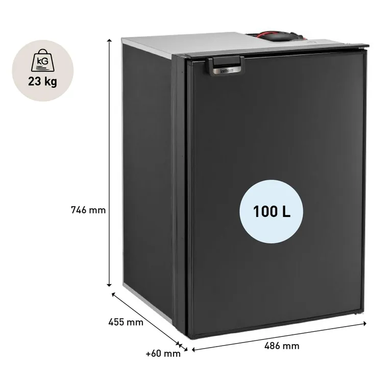 Isotherm Cruise Classic CR100 Total Black 100L kjøleskap, matt sort,12/24V