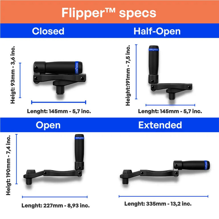 EasySea Flipper 8" sammenleggbart vinsjehåndtak