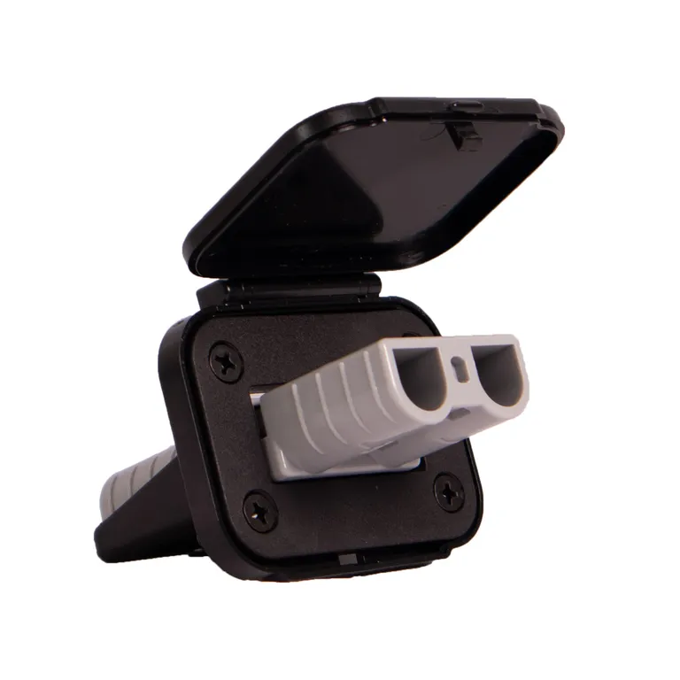 Innfelt kontakt m/lokk 50A 6 mm2 Svart