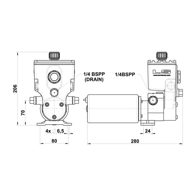 LS RV1 NEWAVE hydraulisk autopilotpumpe 24V