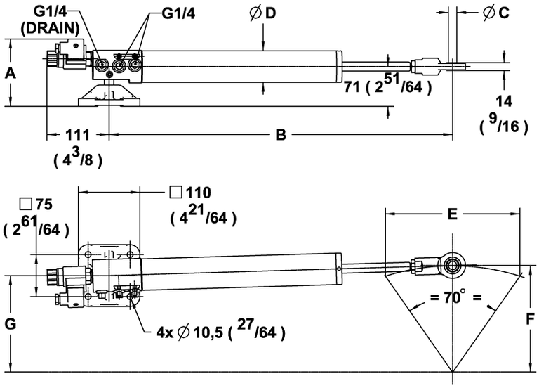 Hydraulisk lineær drivenhet HL30