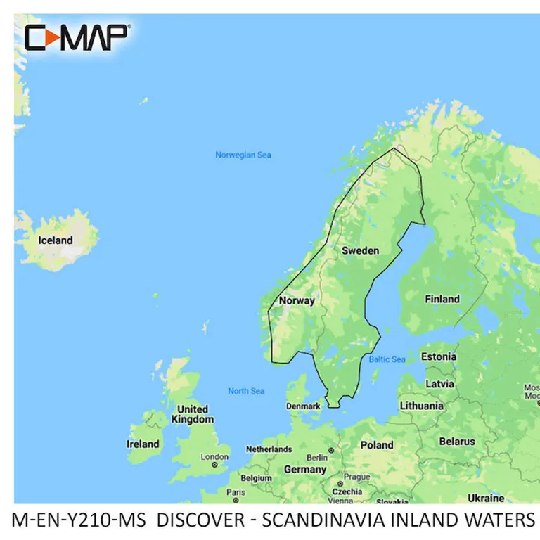 C-Map Discover M-EN-Y210-MS Skandinavia innsjøer