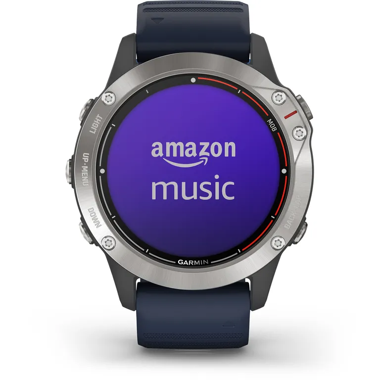 Garmin quatix 6 maritim smartklokke i grå med "Captain Blue" rem