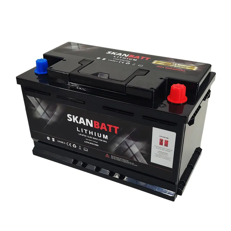 Skanbatt Bluetooth Lithium 12V 60Ah LiFePo4 startbatteri 900CA