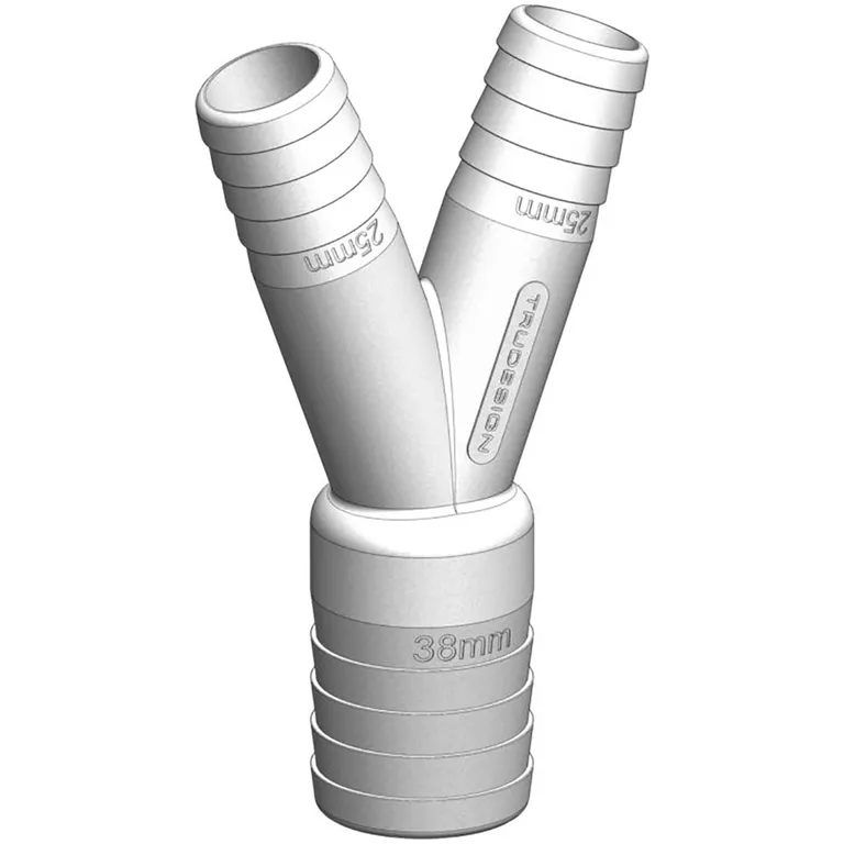 Trudesign Y-stykke i kompositt (25/25/38mm)