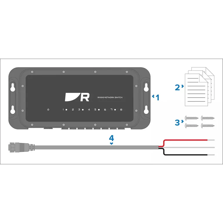 Raymarine RNS-8 Gigabit RayNet-nettverkssvitsj 