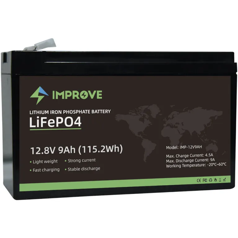 Improve Lithium 12V LiFePO4 batteri 12Ah med 12A BMS