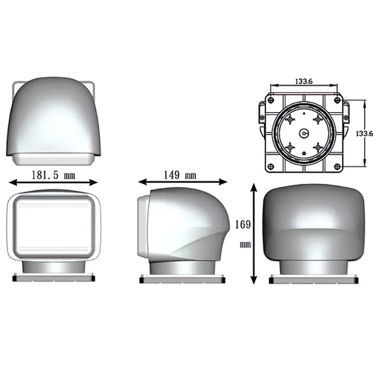 Allremote lyskaster 220 LED 12V hvit med fjernkontroll og betjening (Demo)