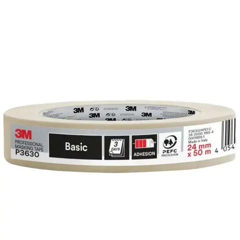 3M Maskeringstape Hvit 24mm x 50m