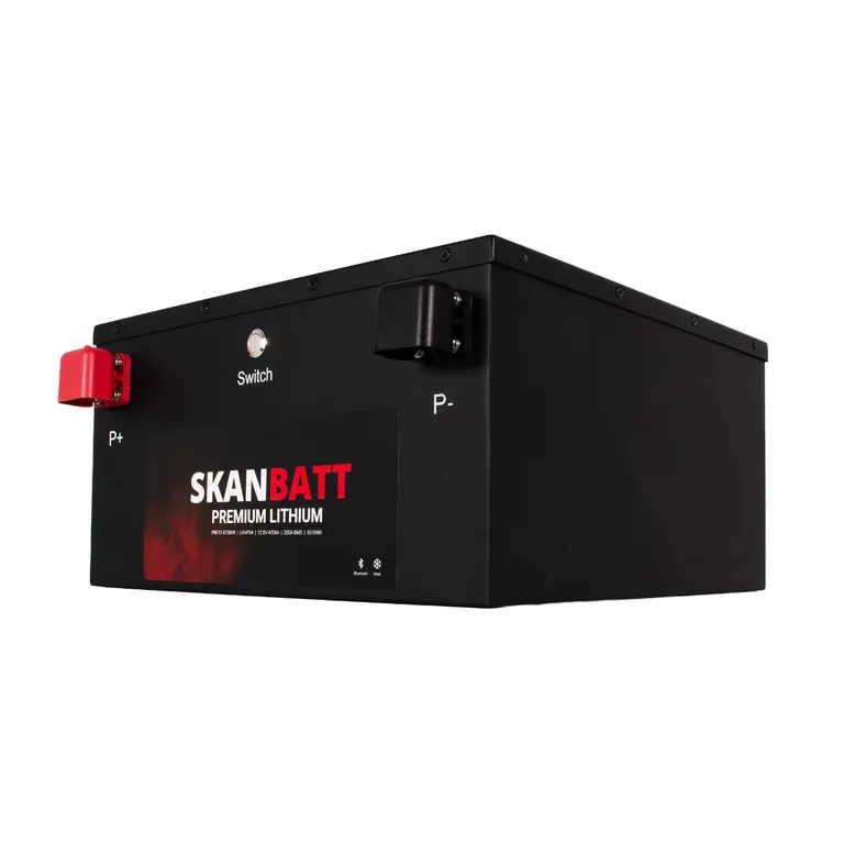 Skanbatt Premium 470Ah 12V LiFePO4 litiumbatteri med Bluetooth og varme