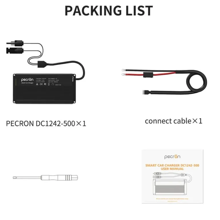 Pecron DC1242-500 lynrask billader 500W