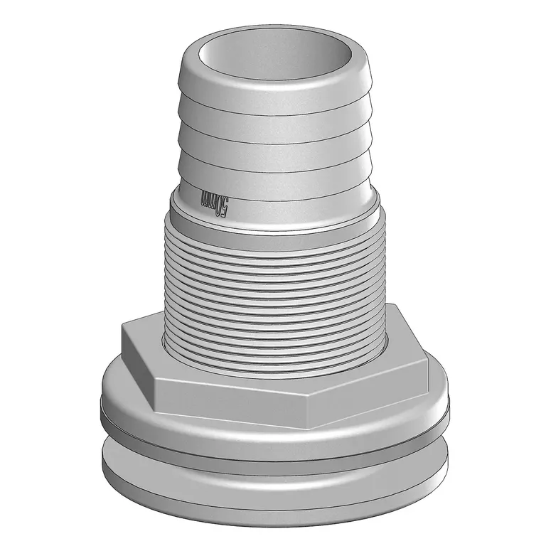 TruDesign Skroggjennomføring 2" - 50mm BSP stuss - Hvit
