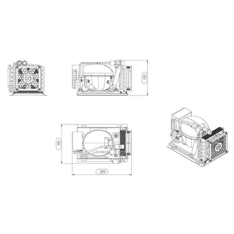 Uniqool Kjøleaggregat 80L Digital termostat UCS35 Slim + EV10