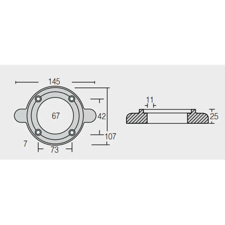 Anode Concept Sinkanode Yanmar seildrev hel ring SD20-SD60