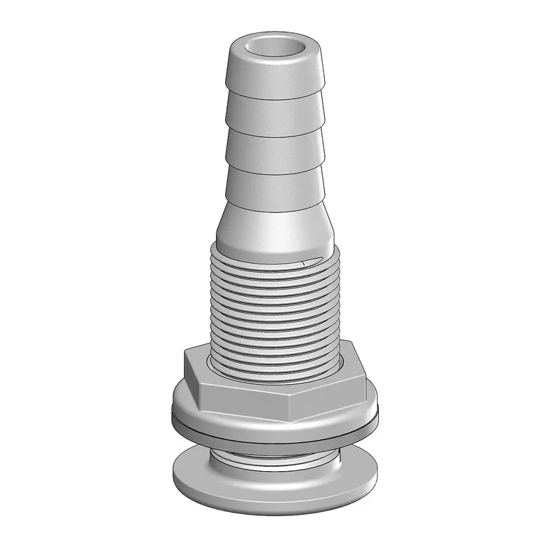 TruDesign Skroggjennomføring 3/4" - 19mm BSP stuss - Hvit