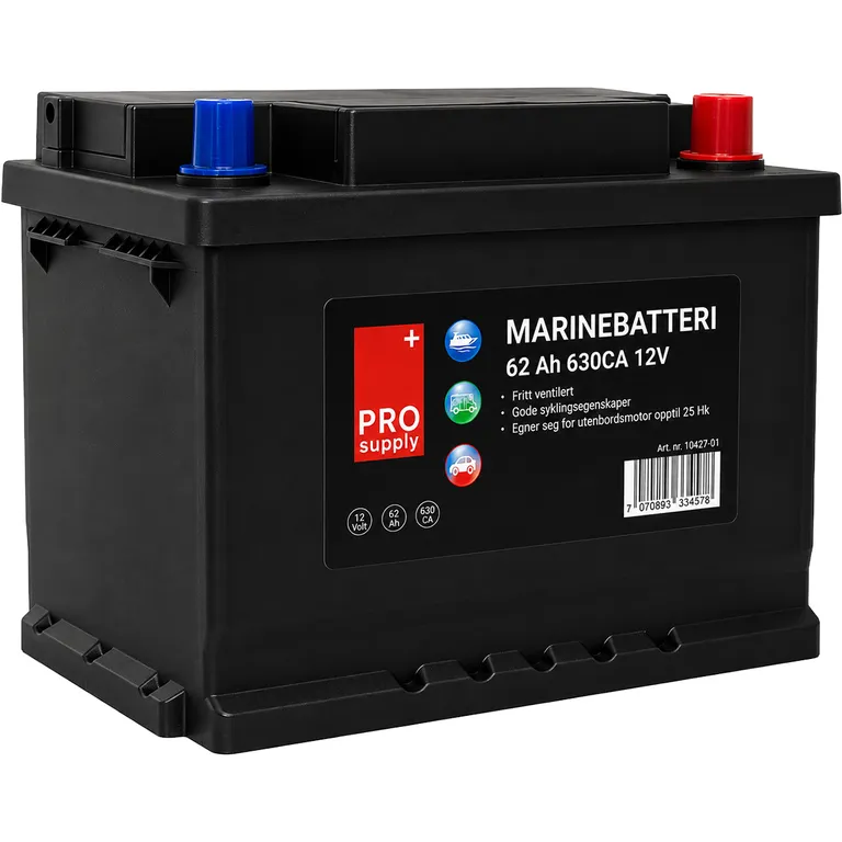 ProSupply marinebatteri 12V 62Ah 480CCA