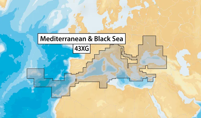 NAVIONICS+  blank kartbrikke, last inn ett av områdene listet opp  (SD-brikke)