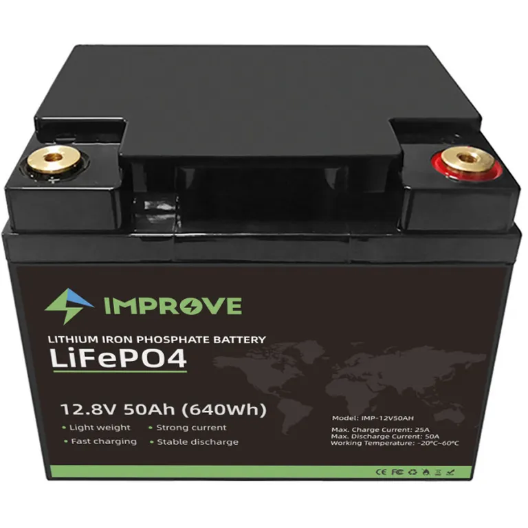 Improve Lithium 12V LiFePO4 batteri 50Ah med 50A BMS