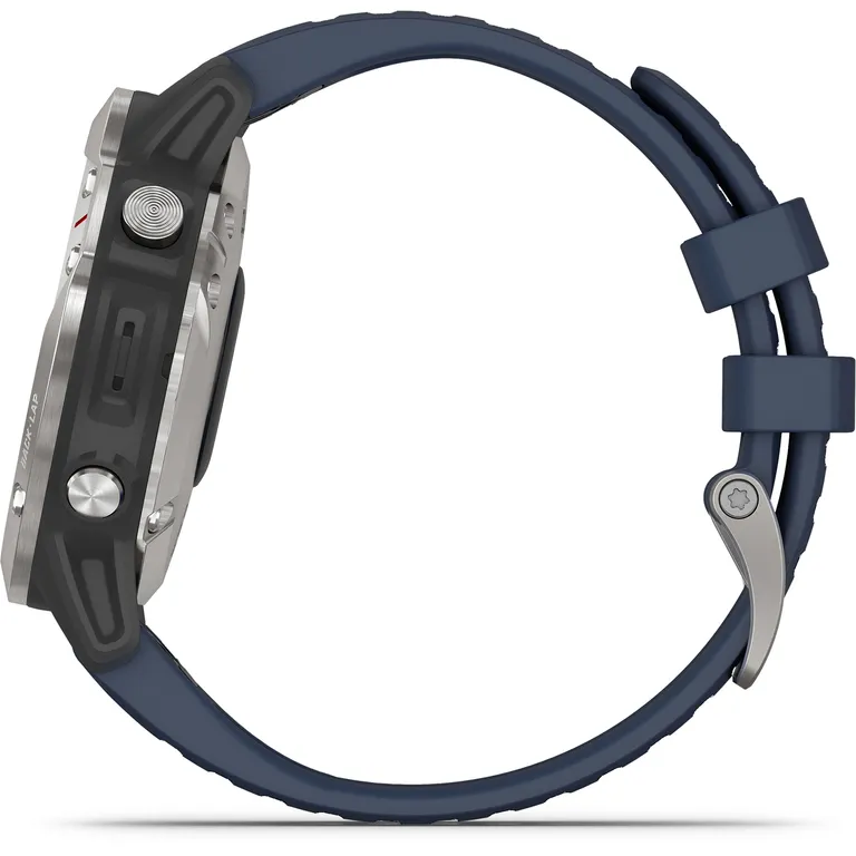 Garmin quatix 6 maritim smartklokke i grå med "Captain Blue" rem