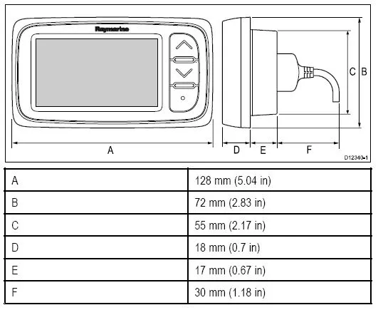 Raymarine i40 bidata-instrument (med givere)