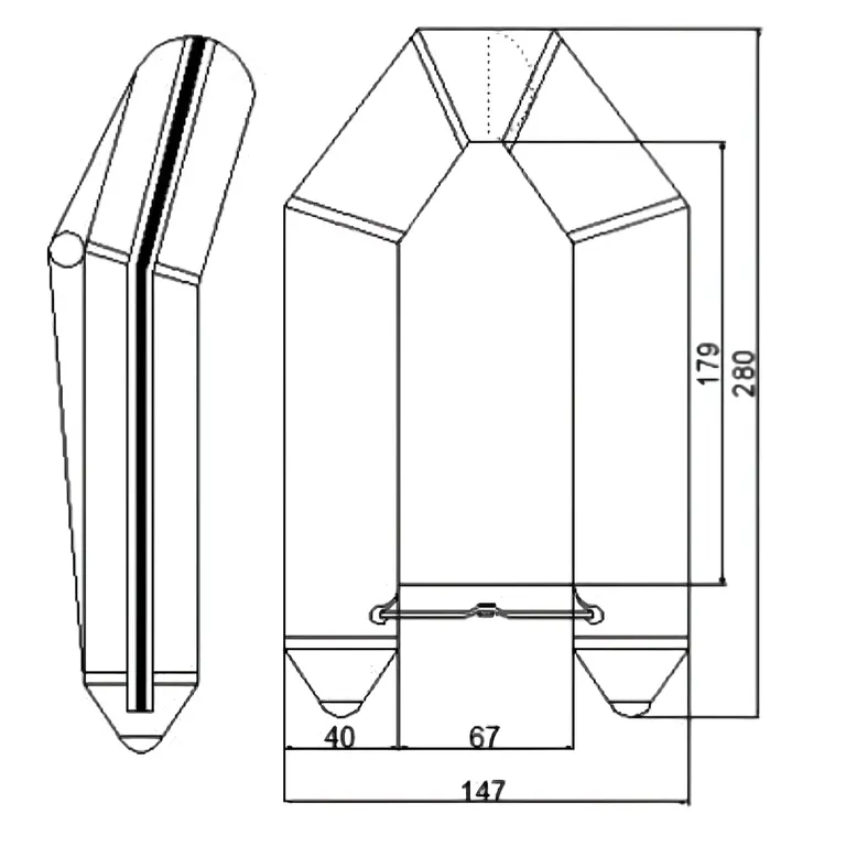 7OC Gummibåt 280cm, svart