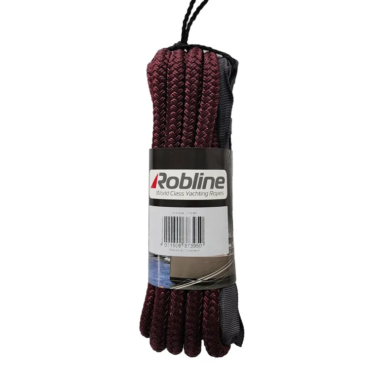 Robline flettet fortøyningsline øye m/slitehylster - Vinrød - 12mm /10 meter