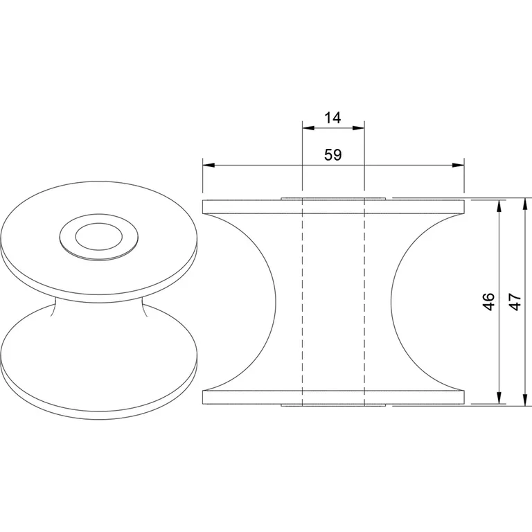 Sleipner Trinse liten 50mm Ø60mm 14mm bolt