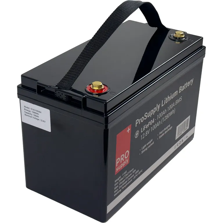 ProSupply Lithium 12V LiFePO4 batteri 100Ah 100A BMS
