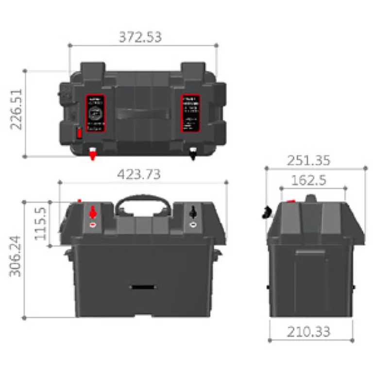 ProSupply PowerBox batterikasse med 12V og USB-uttak