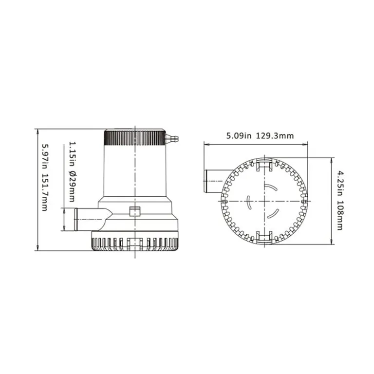 SeaFlo 24V lensepumpe 01 Series 2000GPH