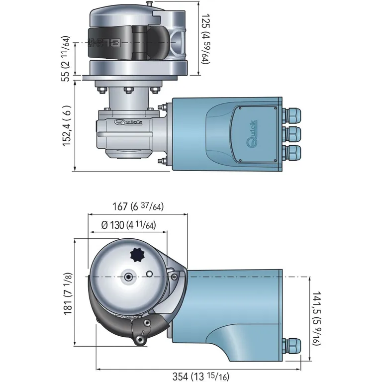 Quick Balder BL3 ankervinsj 1200W-24v, frittfall 10mm kjetting