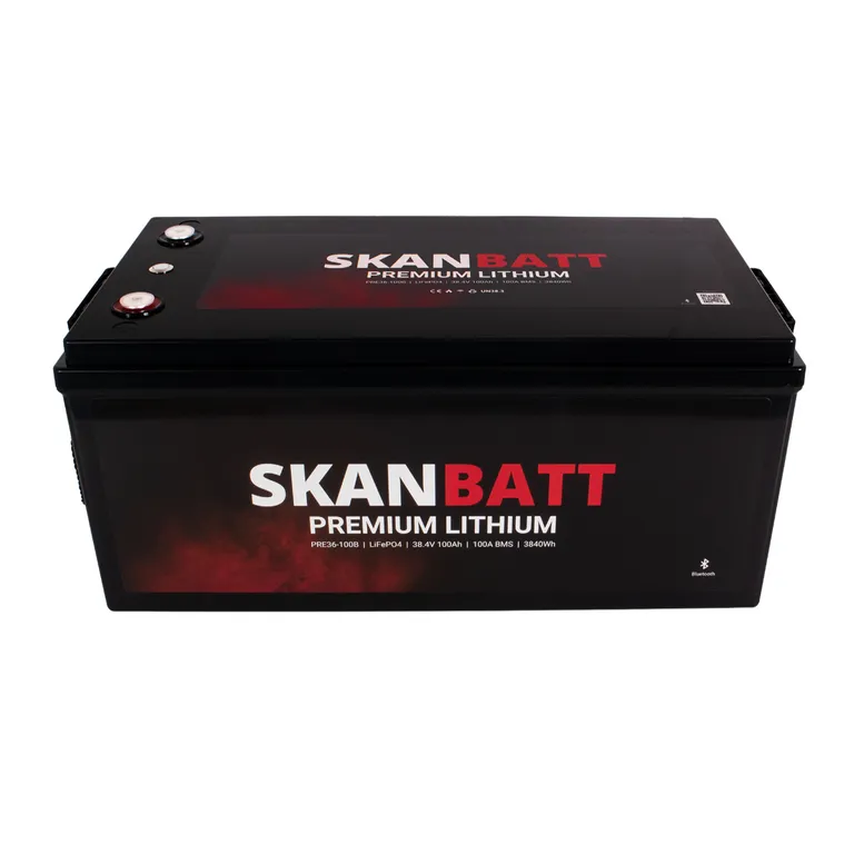 Skanbatt Premium 100Ah 36V LiFePO4 litiumbatteri med Bluetooth
