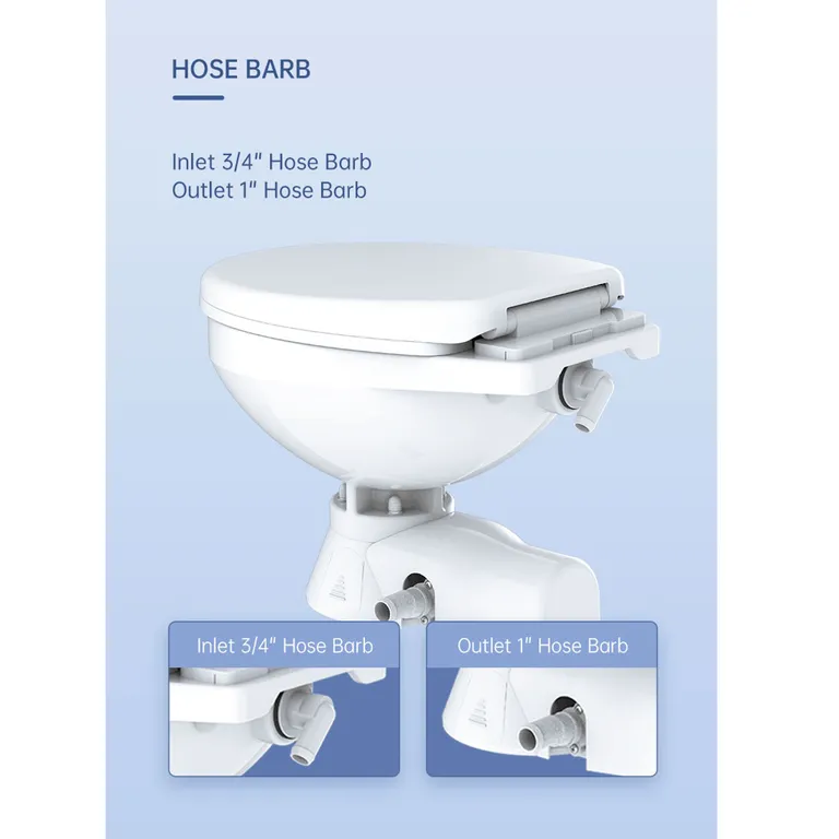 Seaflo Elektrisk toalett Regular Quiet flush Soft close, for saltvannspyling 12V