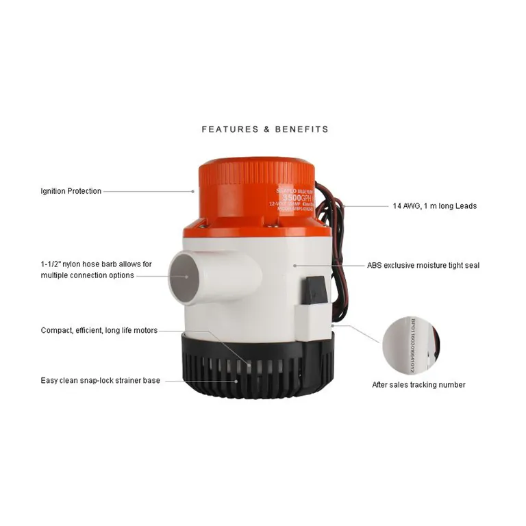 SeaFlo 24V lensepumpe 01 Series 3500GPH