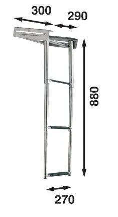 Båtsystem BKT73 teleskopisk baug/badestige med 3 trinn
