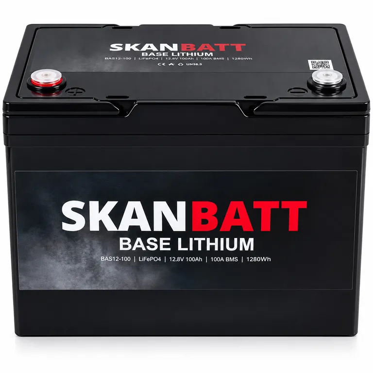 Skanbatt Base Lithium Small batteri 12V 100Ah 100A BMS