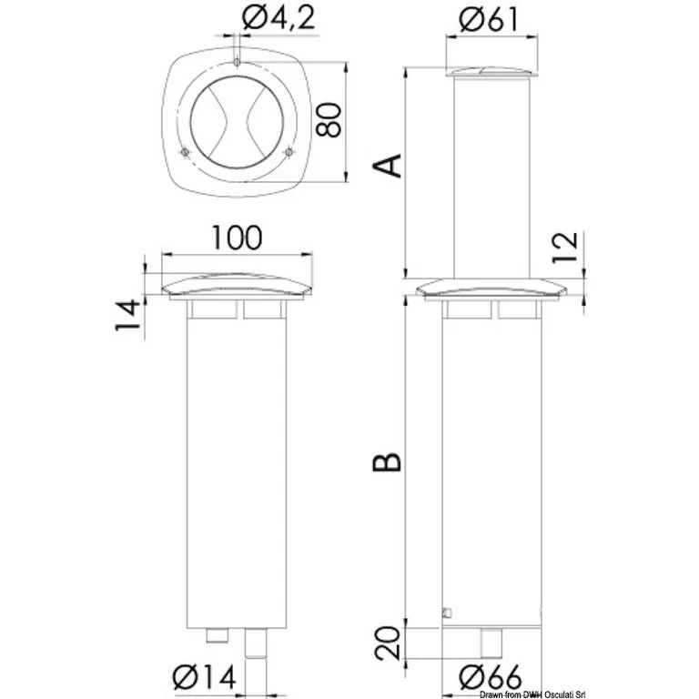 Osculati Aurora pop-out LED bordlampe