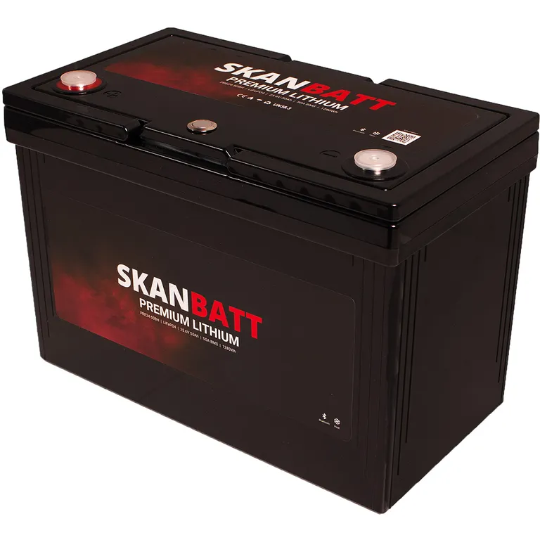 Skanbatt Premium Lithium 24V 50Ah 50A BMS Bluetooth Heat