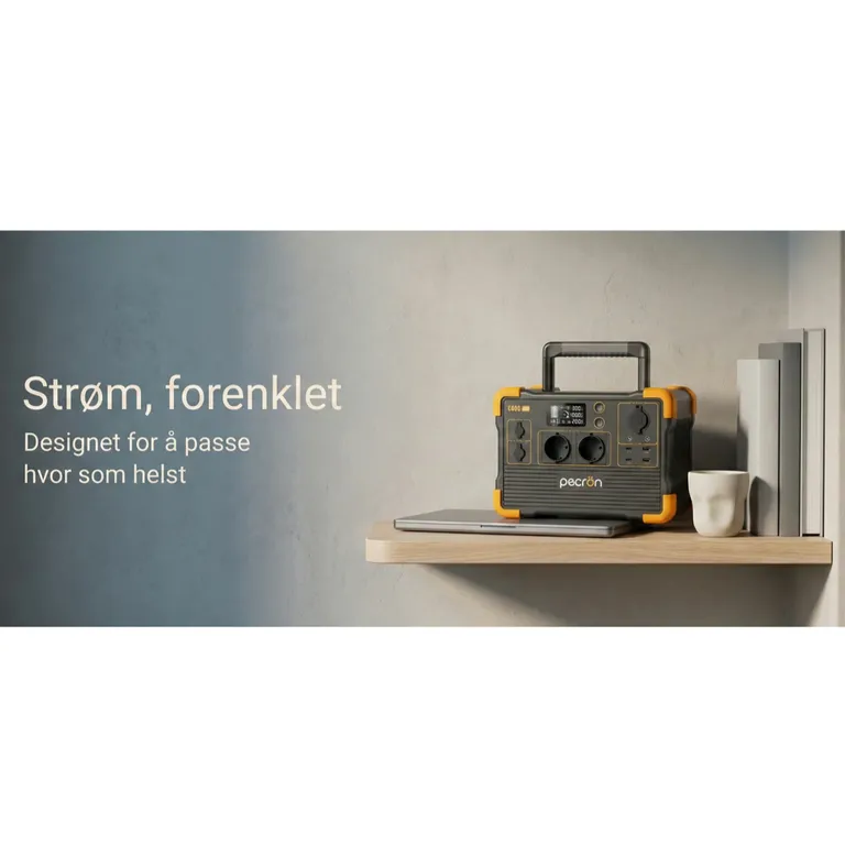 Pecron E600LFP Strømstasjon 614Wh 1200W