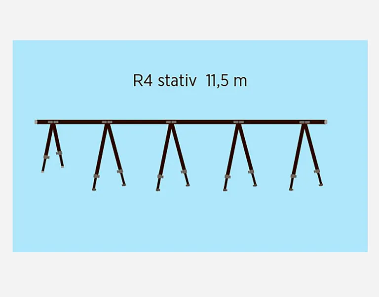 Norena R4 rekkestativ for båter fra 32-35 fot, mønelengde 11.5 meter