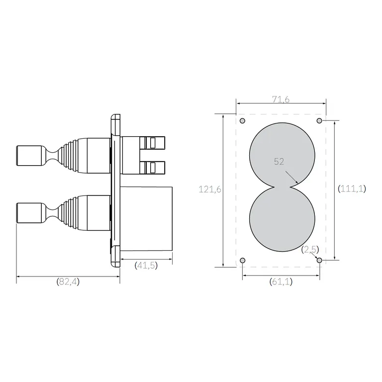 Side-Power Joystickpanel dobbel