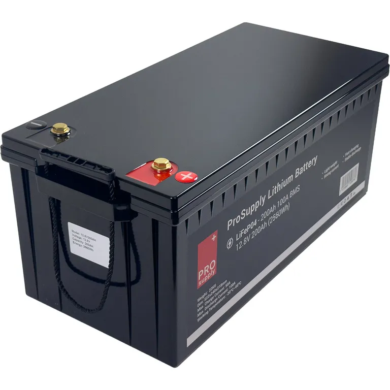 ProSupply Lithium 12V LiFePO4 batteri 200Ah 100A BMS