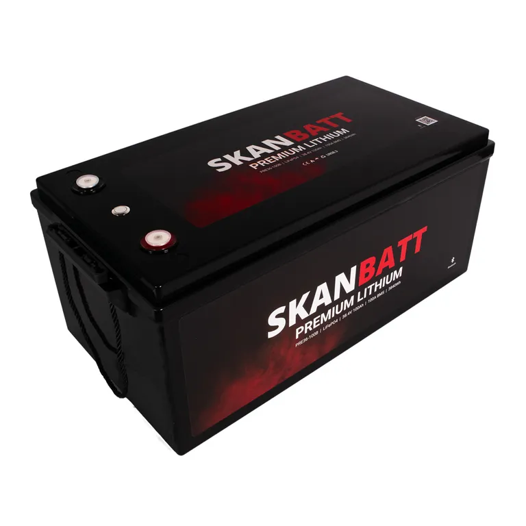 Skanbatt Premium 100Ah 36V LiFePO4 litiumbatteri med Bluetooth