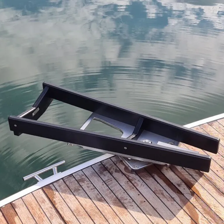 NorDav V Swivel Davit, syrefast stål sort