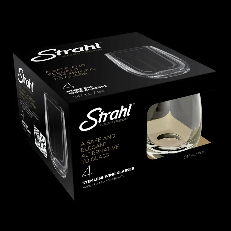 Strahl vinglass i Polycarbonat uten stett 247ml 4stk