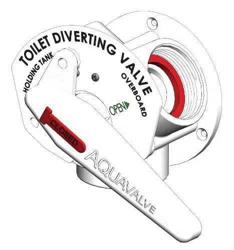 Trudesign Aquavalve utenpåliggende 3-veis ventil for toalett/septiktank