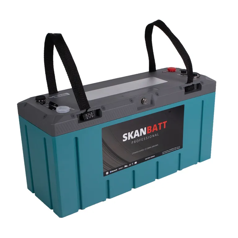 Lithium Professional 12V LiFePO4 batteri 200Ah 200A BMS. Bluetooth, Heat, IP67.