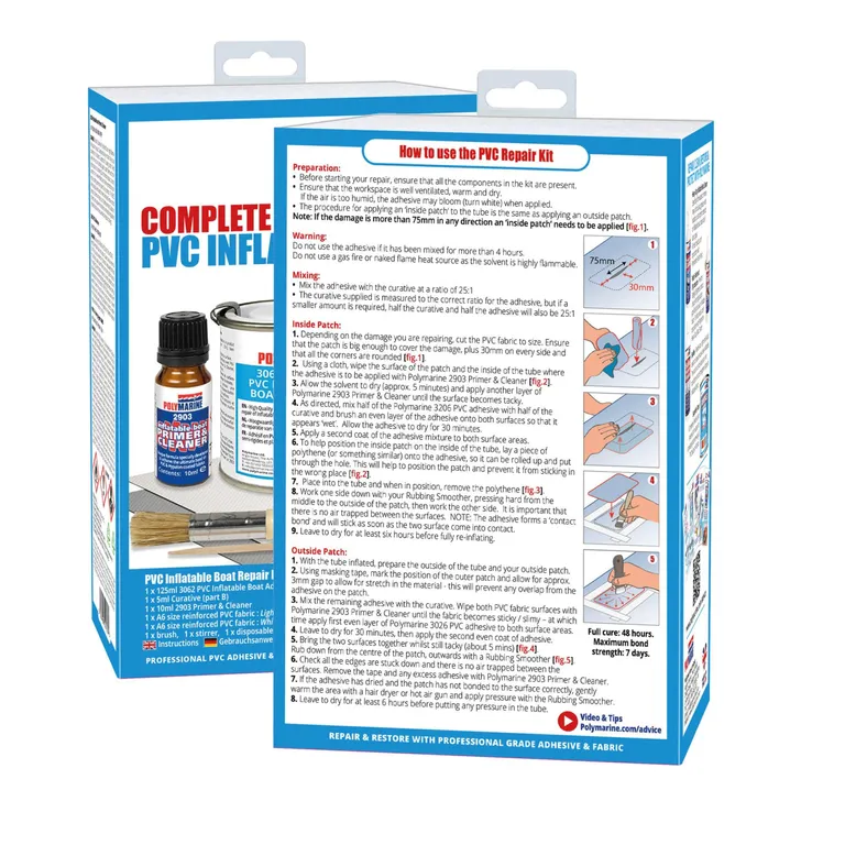 Polymarine Komplett Reparasjonskit PVC